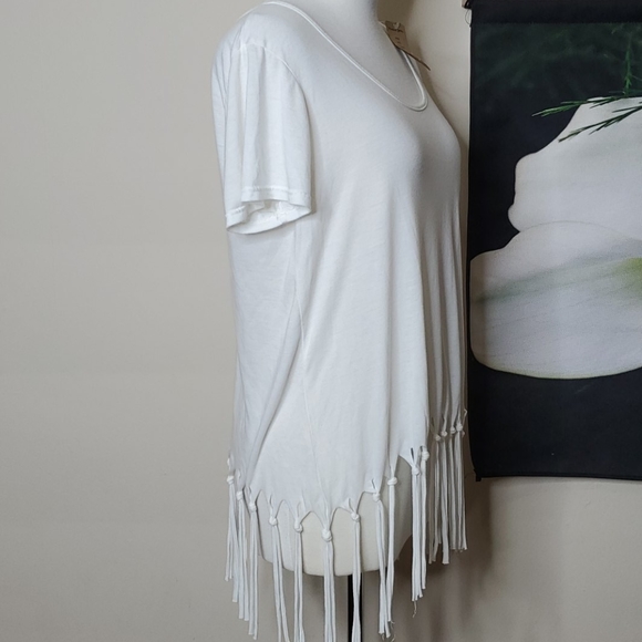 NWT Michael Stars Fringe Hem Brixton Jersey Top - Picture 3 of 6